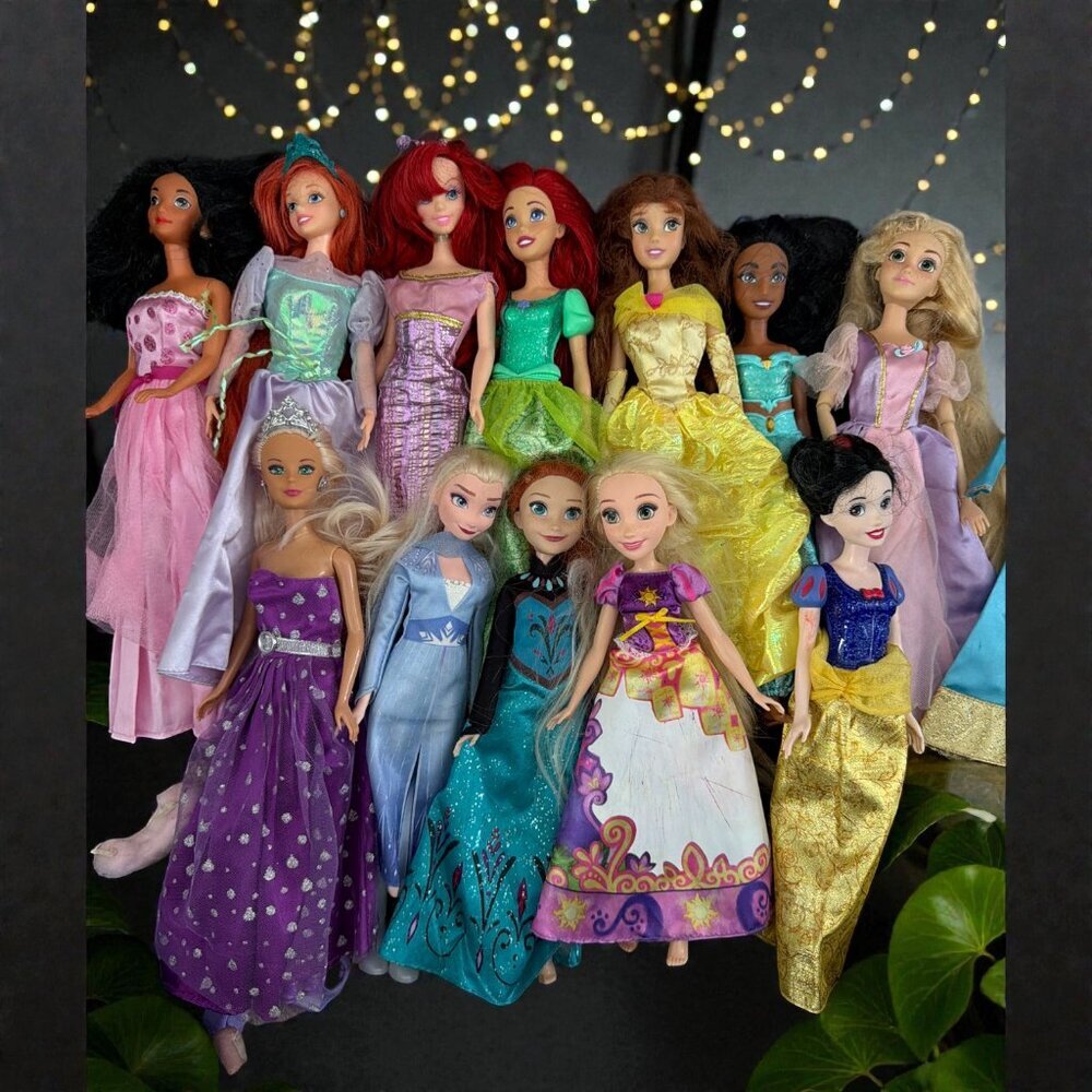 Disney Princess Doll Lot Barbie Set Moana Elsa Ariel Belle Clothing Accessories